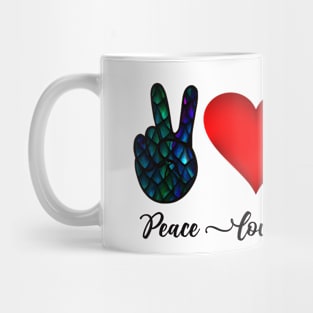 Peace, Love, Dragons Mug